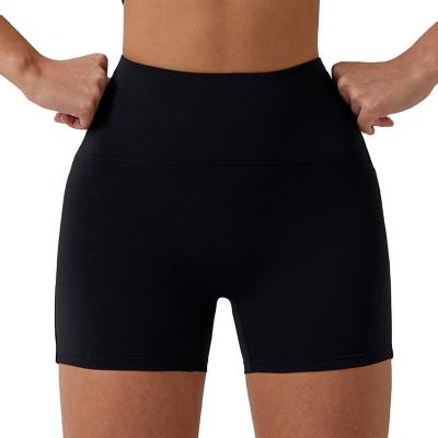 China Breathable Custom Logo Recycled Fabric High Waist Nylon Spandex Yoga Cycling Sport wear Short Women Biker Yoga Short for sale