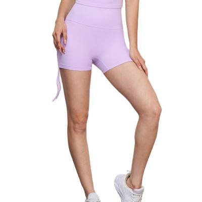 China Breathable Wholesale OEM custom logo sports shorts for women high quality ladies gym shorts drawstring exercise fitness yoga shorts for sale