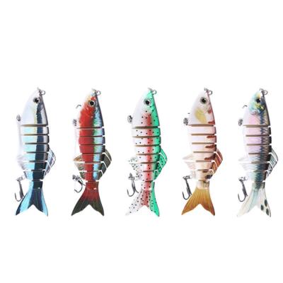 China 3D Eyes Joints Multi Jig Hard Fishing Lure Paint Lure 8-Segment Hard Lure Crankbait with 2 Hook Fishing Baits for sale