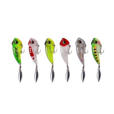 China Lead Jig HAWKLURE Painting Metal VIB Lure 3D Eyes Distant Vibration Bait 8.5g Possibility Slots Hook Bass Bait Artificial Deep Sea Fishing for sale