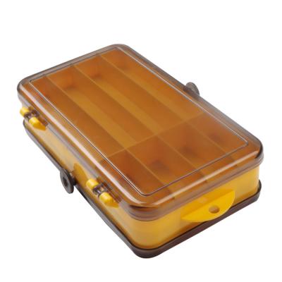 China ABS HAWKLURE Fishing Double Sided Grid Bait Lure Storage Box With Lock Hook Fishing Tackle Accessories for sale