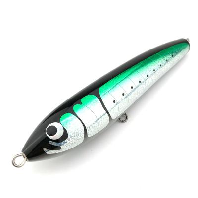 China 140g Lure 140g Wooden Handmade Hard Bait Wooden Pencil HAWKLURE Stickbait GT Outdoor Trolling Float Lure for sale