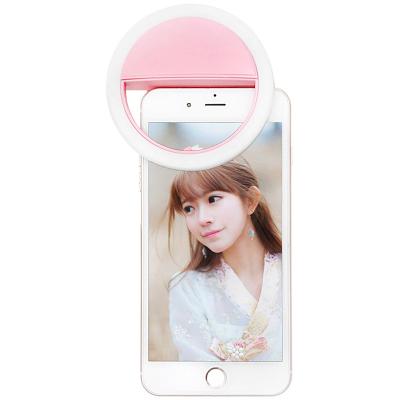 China Mini Mimi Rechargeable Selfie LED Ring Light Clip Photo Fill Light Flash for Mobile Phone Smartphone Beauty Light for sale