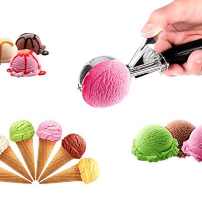 China New Ice Cream Scoop Stainless Steel Ice Cream Spoon Ice Cream Fruit Watermelon Viable Baller Ripper for sale