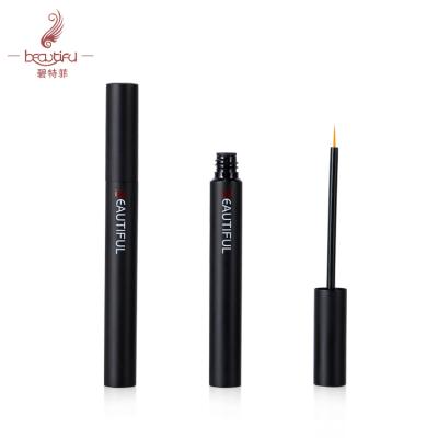 China Cosmetics Empty 2ml 3ml 5ml 8ml Aluminum Heavy Matte Black Eyelash And Eyebrow Serum Tube/Enhancing Container/Bottles With Fine Applicator for sale