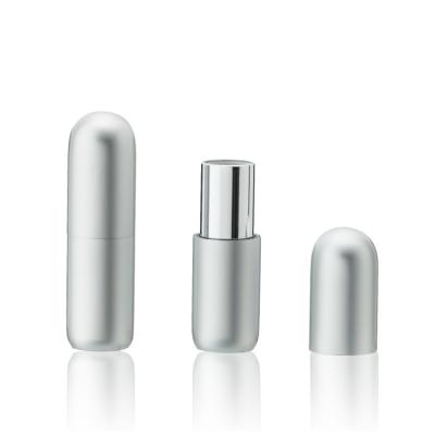 China Cosmetics 3.5g empty matte silver dome cap lipstick case/aluminum magnetic tubes/container for sale