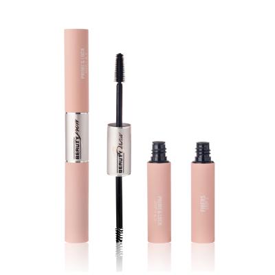 China Cosmetics two in one mascara tube 5ml*2 matte pink metal/aluminum double empty finished, double mascara tubes, double tube mascara for sale