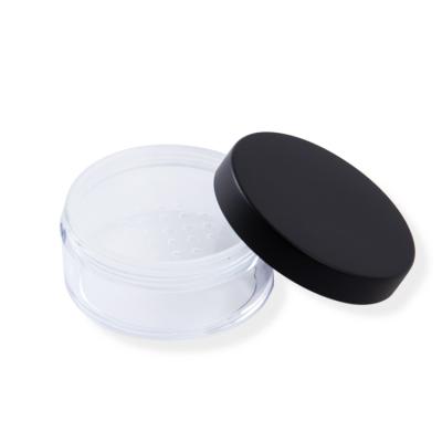 China Cosmetic STORED 45g empty loose powder jar, transparent cosmetic jar, thick wall plastic jar with sieve for sale