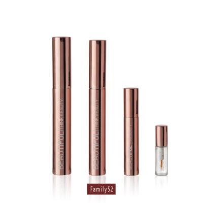 China Popular shiny rose gold cosmetics combined with metal size+5ml empty eyelash serum tube 8ml mini size +1ml luxury size for sale