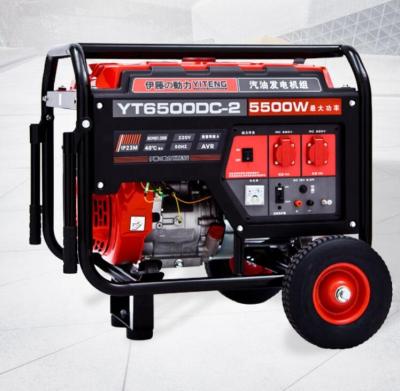 China YiTeng 5kw Gasoline Mobile Portable Generator 220V Single Or Three 380V YT6500DC-2 for sale