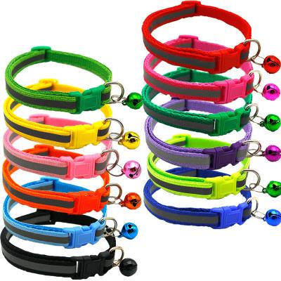 China DETACHED Pet Supplies Printing Durable 12 Color Polyester Cat Collar Reflective for sale