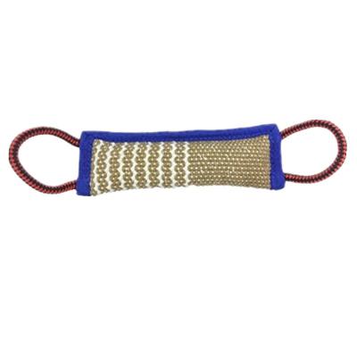 China Viable Canine K9 Pet Firmly Training Stung 2 Handles Jute Bite Dog Tug Toy for sale