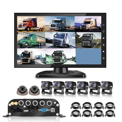 China Live Video 10.1 Inch Monitor Camera System Class 10 SD Card 128GB 8CH Mobile DVR 4G GPS Reverse SD for sale