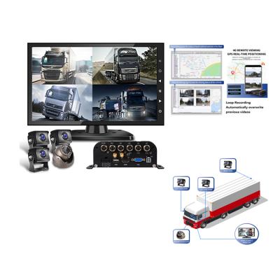 China Bus Truck 4 Channels H.264 H.265 MDVR 10.1 Inch Monitor Video System 1080P 4CH HDD Mobile DVR for sale