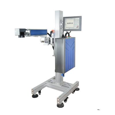 China Non Consumables Factory Manufacturer Flying Laser Coding Machine For Batch Date Due Date Coding Printing for sale