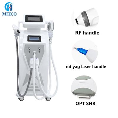 China Hot selling magneto to multifunctional pigment removal products 4 in 1 IPL single shr rf nd yag laser hair removal machine for all kinds of skin use for sale