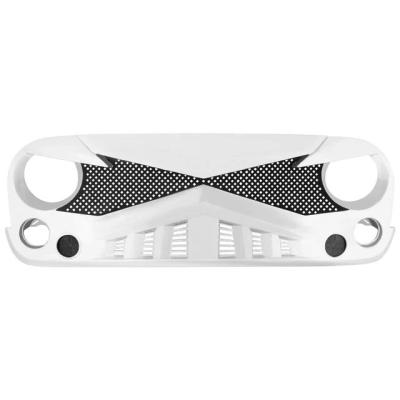 China Durable Front White HAWKE Grille Guard With Mesh ABS Plastic Material Insert For 07-18 Jeep Wrangler JK JKU for sale