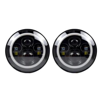 China PC LED Halo Headlights with DRL and Amber Turn Signals for 97-18 Jeep Wrangler TJ/JK for sale