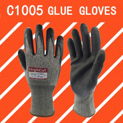 China Economic Work Safety Cotton Knitted Latex Safety Gloves Stick Up Glove for sale