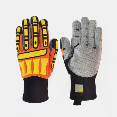 China Heavy Duty Anti-Slip Abrasion Work Gloves Petroleum Gas Heavy Duty Work Gloves Impact Resistant Cut Out TPR Resistant Impact Duty Gloves for sale