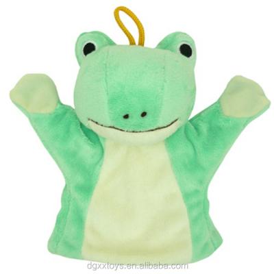 China Stuffed Plush Puppet Cartoon Frog Toy Animal Hand Puppet for sale