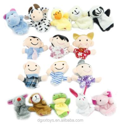 China Plush Finger Puppet Set Animals And People Family Members Plush Puppets for sale