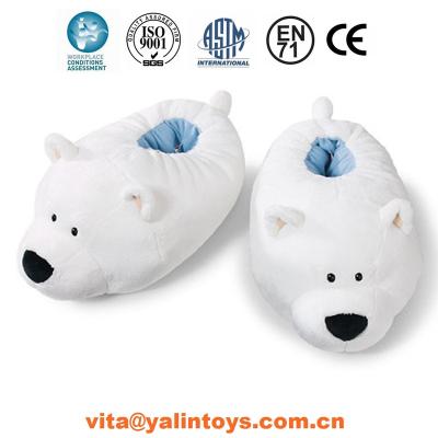 China Comfortable Soft Plush Toy Bear Animal Slippers for sale