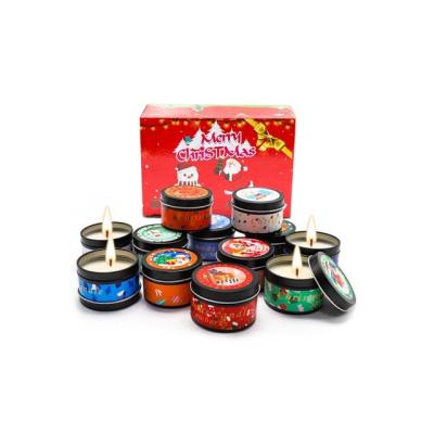 China 12Packs Tin Jar Luxy Scented Candle Birthdays Gift Set Scented Candles for sale