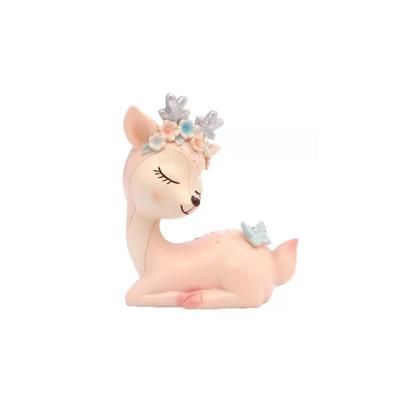 China Simplicity Sika Lovers Deer Cake Topper Decorations Gifts Home Decor Resin Crafts for sale