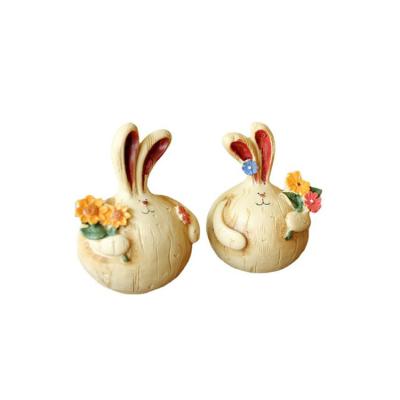 China Europe Gifts Rabbit Head Ornaments Garlic Rabbit Decorative Naughty Resin Opens Desk Ornaments Desktop Ornaments for sale