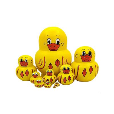 China China Matryoshka Nesting Russian Dolls For Kids 2020 Best Selling 10pcs Duck Dolls Hand Painted Wooden Dolls Toys Best Birthday Gifts for sale