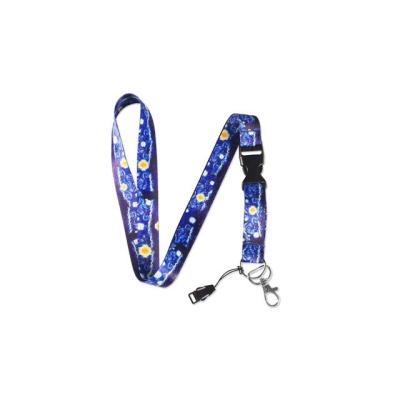 China Popular Hot Sale Van Gogh Lanyard Sky Badge Promotional Starry Reel Lanyard Neck Key Strap For Phone Keys ID Card for sale