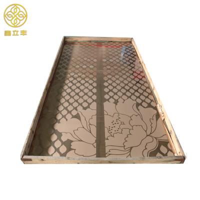 China Wall Plate Silver Color Mirror Etching Finish Elevator Decorative Stainless Steel Sheet for sale