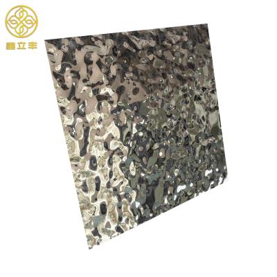 China Decorative Wall Plate Water Ripple Ceiling Panels Hammered Embossed Stainless Steel Sheet for sale