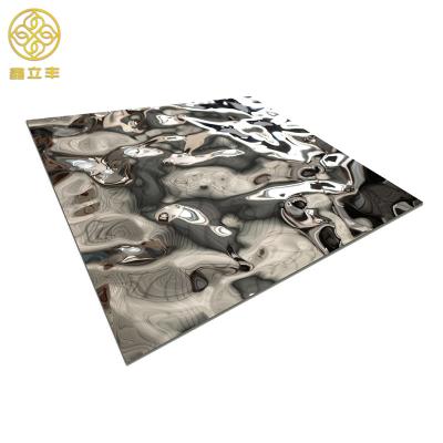 China Wall plate 304 modern stainless steel 201 316 sheet water ripple design for interior wall elevator decoration for sale