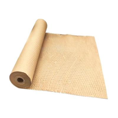 China Recyclable 100% Biodegradable Protective Wrapping Roll Pad Packaging Kraft Honeycomb Paper Damping for sale