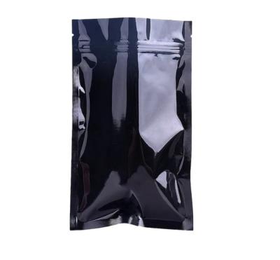 China Reusable Black Water Moisture Proof Smell Barrier Hotselling Zipper Aluminum Foil Mylar Bag for sale