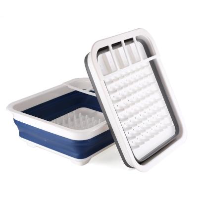 China Viable Foldable Kitchen Storage Sink Drain Rack Plastic Drain Basket for sale