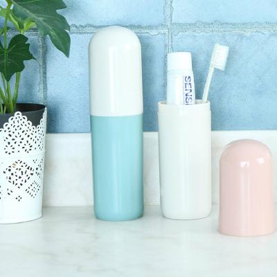 China New Portable Toothbrush Cup Toothpaste Travel Storage Box Single Viable Toothbrush Box Portable Wash Cup for sale