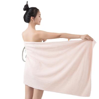 China Sustainable Factory Wholesale Super Soft Absorbent Coral Fleece Bath Towel Bathroom 70*140cm for sale