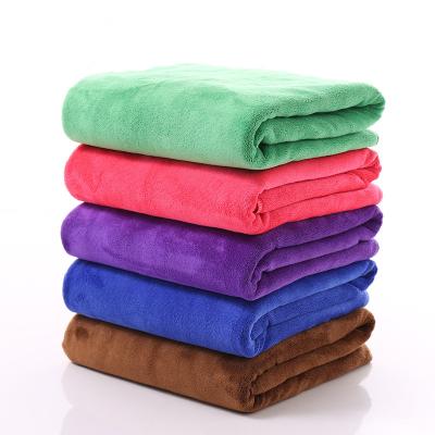 China Factory direct sales viable Multi-color Fast-drying 70*140 Large Fiber Nano Solid Color Ultra-fine Water-absorbing Bath Towel for sale