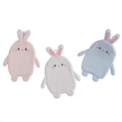 China Viable Wholesale Cute Cartoon Rabbit Factory Microfiber Absorbent Hand Towels For Kids for sale