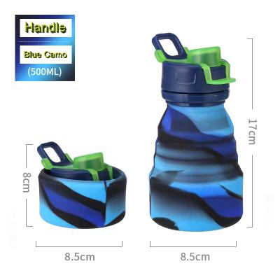 China 2022 New Silicone Sports Durable Folding Outdoor Retractable Kettle Kids Water Cup Printable Mug for sale