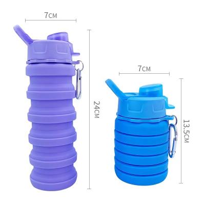 China Viable Hot Selling Plastic Collapsible Sports Bottle 500ml Silicone Drinks Bottle For Outdoor for sale