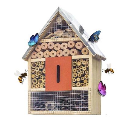 China Breathable Wooden Bug House Bird Feeder Insect Hotel with Brush Garden Insect Hotel Perfect Shelter for Butterfly Bees and Ladybugs for sale