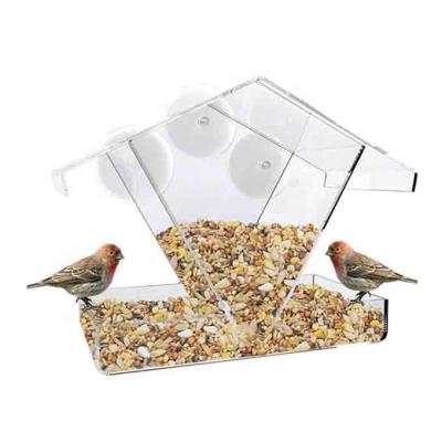 China Viable Acrylic Bird Feeder Window Bird Feeder Wild Bird Feeders Up End for sale