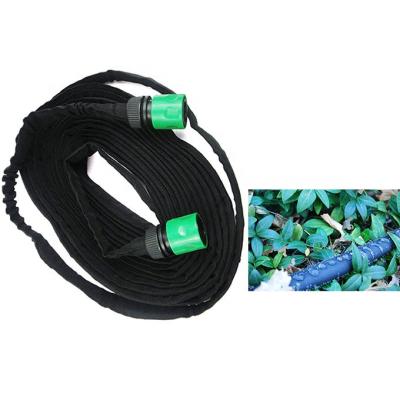 China 2019 New Wholesale 15m Garden Veggie Bed Anti-UV Hose Fabric Flat Weeper Soaker Hose 50 Feet Black for sale