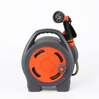 China Portable Garden Hose Reel Mini Garden Hose Reels 6 Function Sprayer Abrasion Retractable Rolling Spout for sale