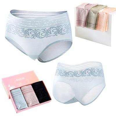 China Ladies Sexy Satin One Piece Traceless Underwear Women Sexy briefs Seamless Lace Panties Ice Silk Panties for sale