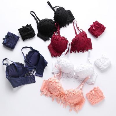 China gold bra panties set hot bra panty set Sexy underwear OEM Padded 3/4 Cup lingerie set sexy nighty for honeymoon for sale